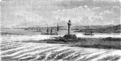 Mouth of the Avon, vintage engraving. photo