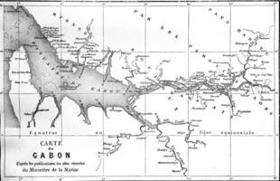 mapa de Gabón, Clásico grabado. foto