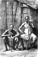 Bakalai warriors, vintage engraving. photo