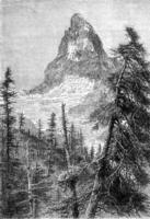 The Matterhorn, vintage engraving. photo