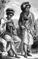 Natives of Timor, vintage engraving. photo