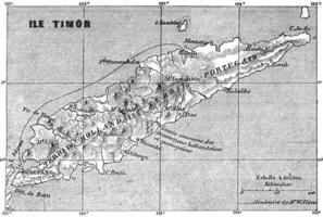 mapa de Timor isla, Clásico grabado. foto