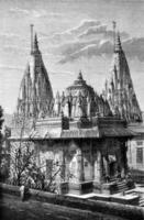 Mausoleums Scindias in Lashkar, vintage engraving. photo