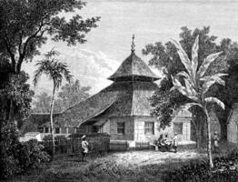 Mosque in Ambon, vintage engraving. photo