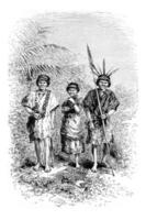 Civilized Indians of the Town of Cuembi in Amazonas, Brazil, vintage engraving photo