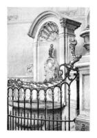 Manneken Pis, vintage engraving photo