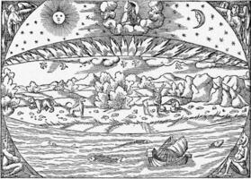 The earth after creation, vintage engraving. photo