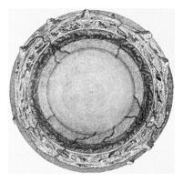 Ideal cut of the interior of the earth, according to the theory of John Woodward, vintage engraving. photo