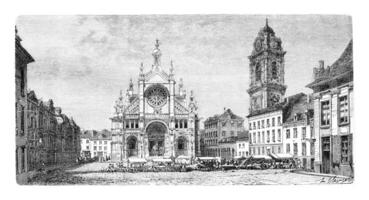 Church of Saint Catherine, vintage engraving photo