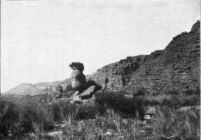 The Sierra del Diablo in America, vintage engraving. photo