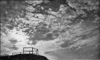 fotográfico estudiar de nubes, Clásico grabado. foto