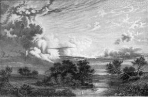 Main forms of clouds, vintage engraving. photo