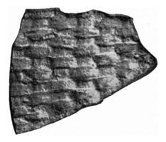 huella de un arcilla florero escombros hecho en un estera, Clásico grabado. foto