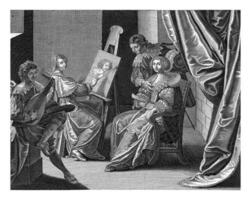 galante empresa en del pintor estudio, gilles rousselet, después vaquero lis, 1620 - 1686 foto