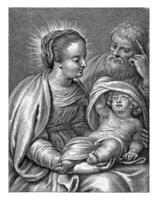 Holy Family vintage sketch photo