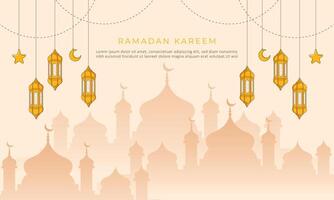 modern islamic ramadan kareem greeting card template design background illustration vector