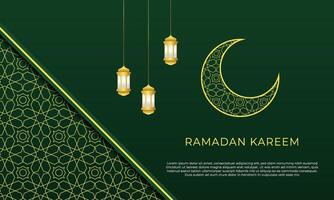 Modern luxury green gradient islamic background with pattern ornament decorative vector