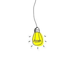 Vector light bulb icon with concept of idea.