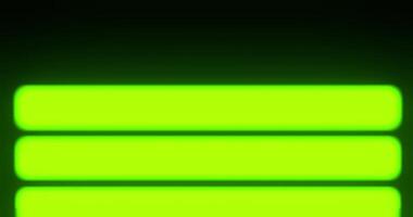 Animation of elongated and shortened green glow rectangles, motion background video