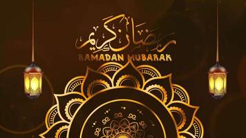 Ramadã kareem celebração ouro tema video