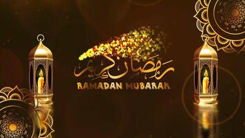 Ramadan kareem Feier mit Laterne und magisch Weg Animation video