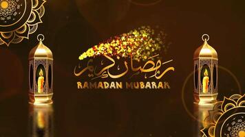 ramadan kareem firande med lykta och magisk spår animering video