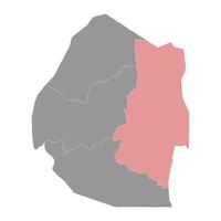 Lubombo Region map, administrative division of Eswatini. Vector illustration.