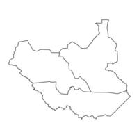 sur Sudán regiones mapa. vector ilustración.