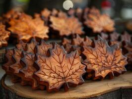 AI generated Join the Community craft fair on Victoria Day for handmade goods with maple leaf motifs, by local artisans in a family friendly atmosphere. photo