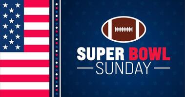 February is Super Bowl Sunday background template. football ball banner. Holiday concept. use to background, banner, placard, card, and poster design template with text inscription and standard color. vector