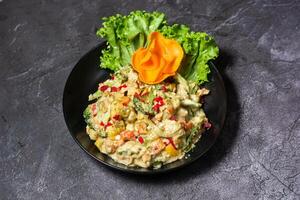 Plain Mixed Vegetables served in dish isolated on grey background top view of indian and bangladesh food photo
