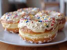 AI generated Creamy Twist, Mayo-Filled Doughnuts, April Fool's Day Culinary Prank photo