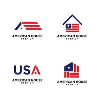 americano estrella hogar casa logo icono diseño vector