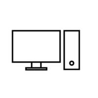 Personal computer line icon design vector