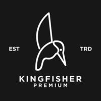 martín pescador pájaro línea logo icono diseño ilustración vector