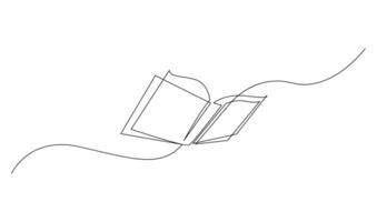 Continuous line art drawing of book illustration vector