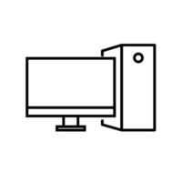 Personal computer line icon design vector