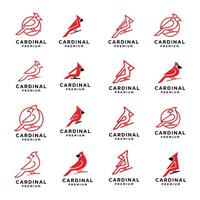 cardenal pájaro moderno sencillo logo diseño vector