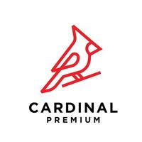 cardenal pájaro moderno sencillo logo diseño vector
