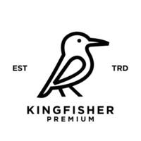 Kingfisher Bird Line logo icon design illustration vector