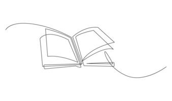 Continuous line art drawing of book illustration vector