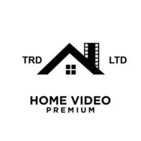 casa hogar estudio película cine vídeo logo icono diseño ilustración vector