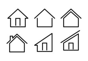 House home Icon set logo line design vector