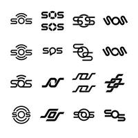 SOS Letter monogram logo design illustration vector