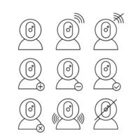 cctv camera icon line set collection design vector