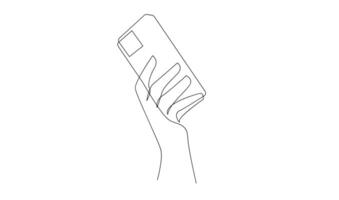 Hand holding phone continues illustration design vector