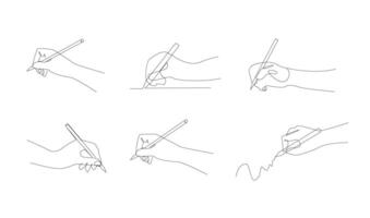 hand writing with pencil in continous line drawing vector illustration