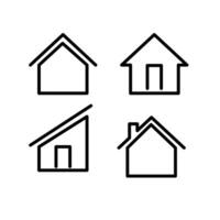 House home Icon set logo line design vector