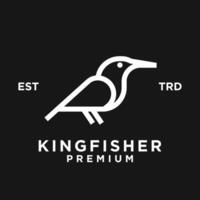 Kingfisher Bird Line logo icon design illustration vector