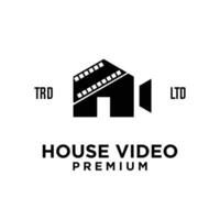 casa hogar estudio película cine vídeo logo icono diseño ilustración vector